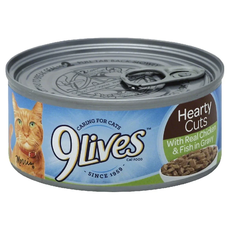 9 Lives Hearty Cuts Chicken & Fish In Gravy - 5.5 OZ 24 Pack