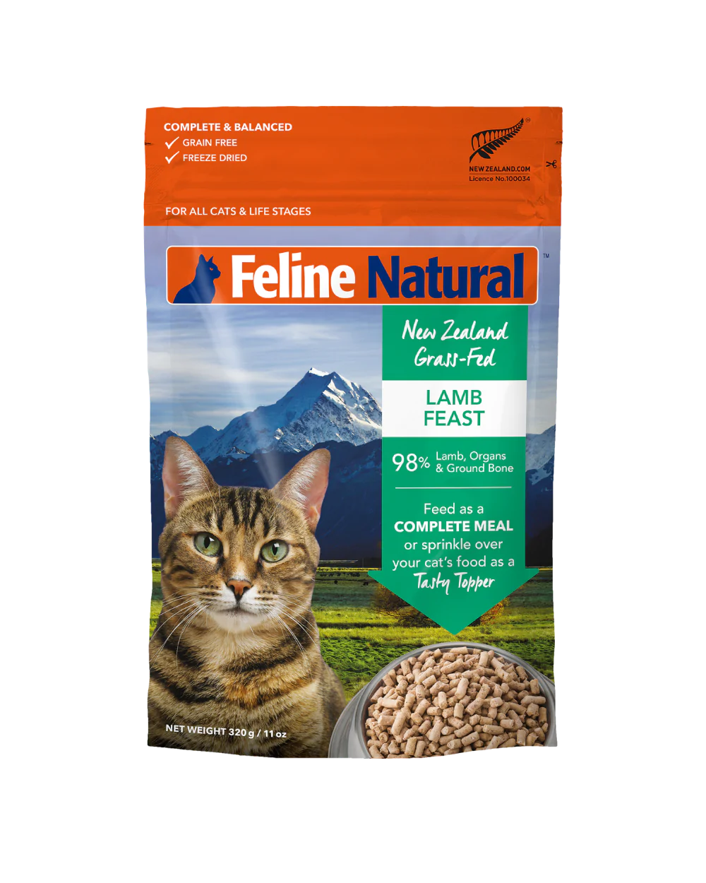 Feline Natural Freeze Dried Lamb 320g