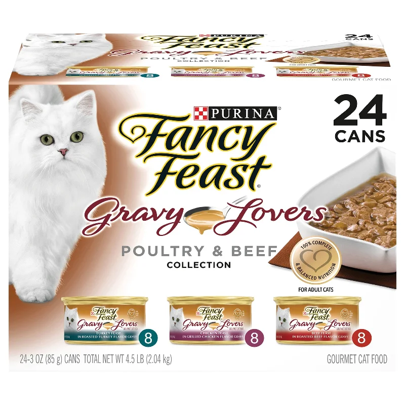 Fancy Feast Gravy Lovers Poultry & Beef Collection - 3 OZ Cans 24 Pack