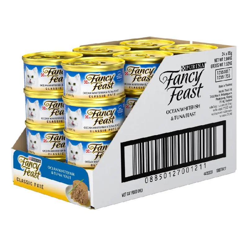 Fancy Feast Classic Pate Ocean Whitefish and Tuna Feast Gourmet 24X85g