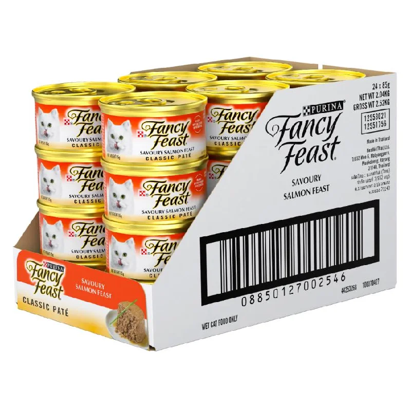 Fancy Feast Classic Pate Savoury Salmon Feast Gourmet 24X85g