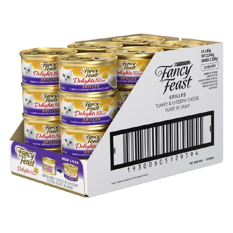 Fancy Feast Delights Cheddar Turkey 24X85g