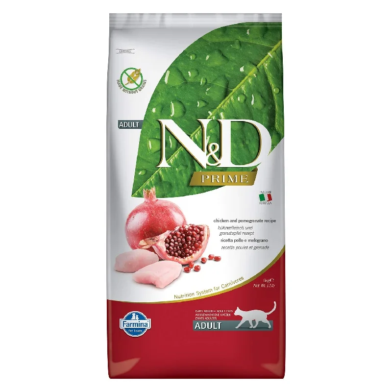 Farmina Pet Foods N&D Grain Free Chicken and Pomegranate Adult Cat Food, Pocket deo for Dogs Free