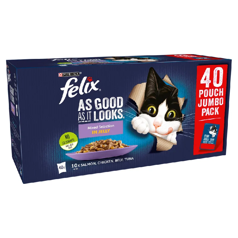 Felix AGAIL Pouch - Favourites Selection Multipack 40 x 100g  Jumbo Pack