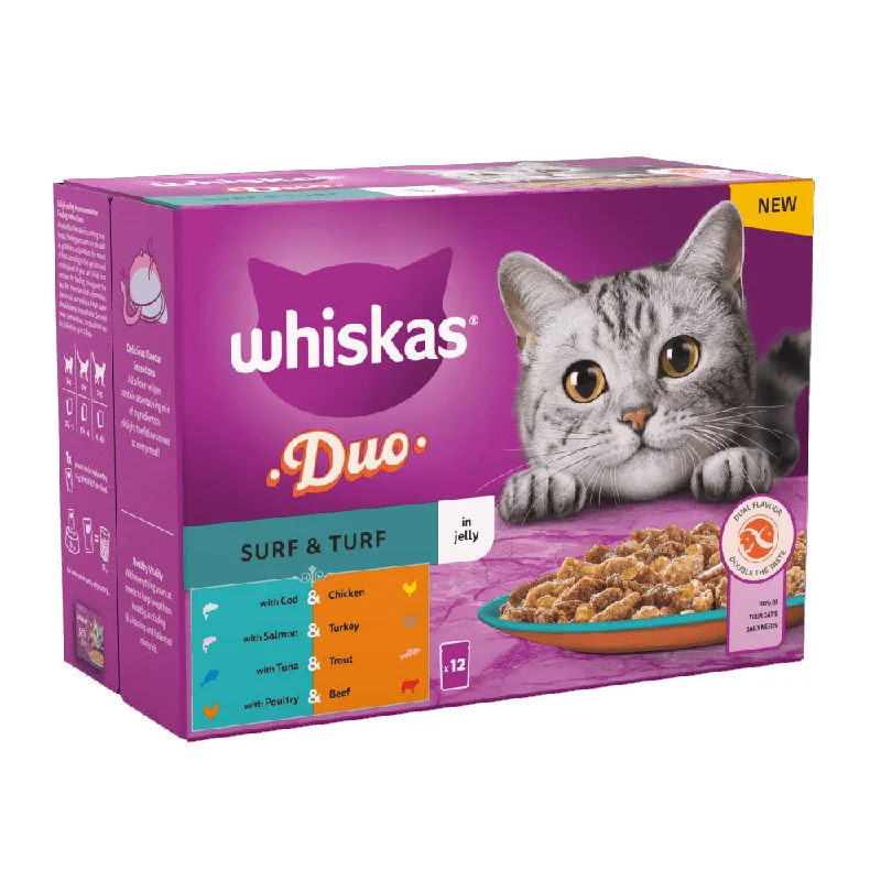 Whiskas Pouch 1+ Duo Surf & Turf In Jelly 12x85g