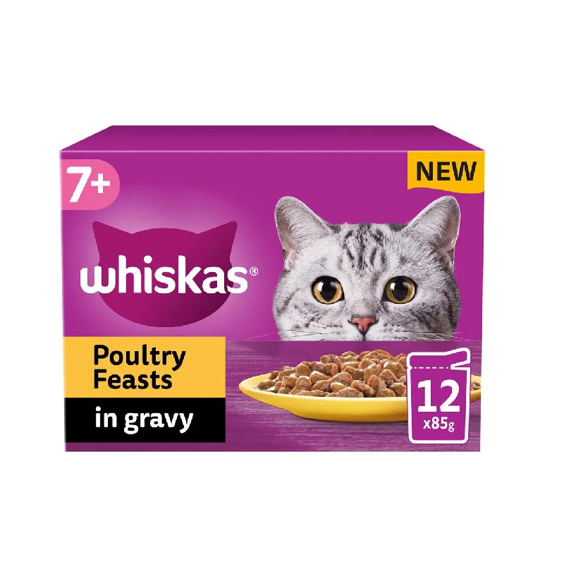 Whiskas Pouch 7+ Poultry Feasts In Gravy 12x85g