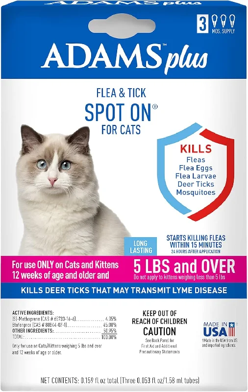 ADAMS PLUS Flea & Tick Spot On for Cats over 5lbs