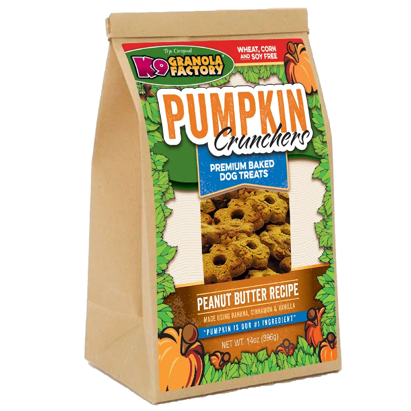 K9 Granola Pumpkin Crunchers, Peanut Butter & Banana Recipe Dog Treats (14 oz)