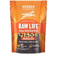 KOHA Freeze-Dried Raw Bites Chicken Entrée for Dogs 14oz Bag