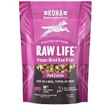 KOHA Freeze-Dried Raw Bites Pork Entrée for Dogs 14oz Bag