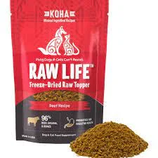 KOHA Freeze-Dried Raw Topper Beef Recipe for Dogs and Cats 8oz Bag