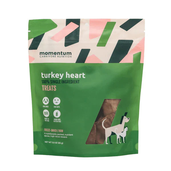 Momentum Carnivore Nutrition Freeze-Dried Turkey Heart Treats for Dogs & Cats