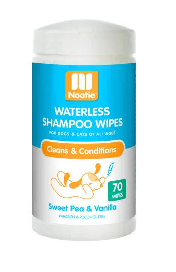 Nootie Sweet Pea & Vanilla Waterless Shampoo Wipes For Dogs & Cats