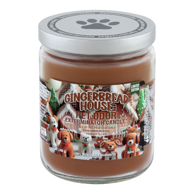 Pet Odor Exterminator Candle, Gingerbread House, 13 oz