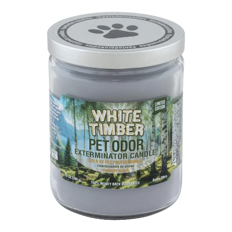 Pet Odor Exterminator Candle, White Timber, 13 oz