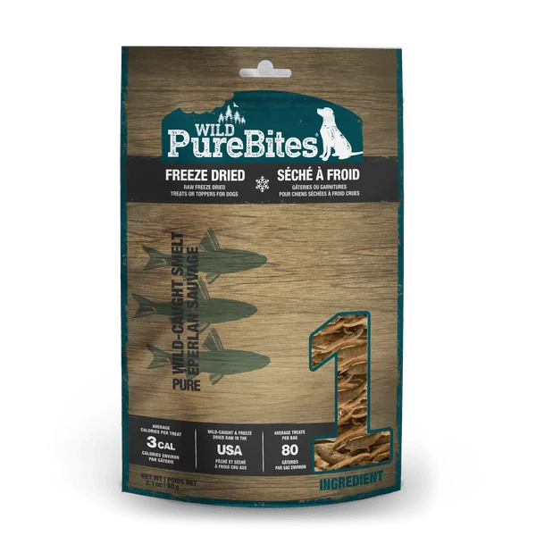 PureBites Wild Freeze Dried Smelt Dog Treats, 60g