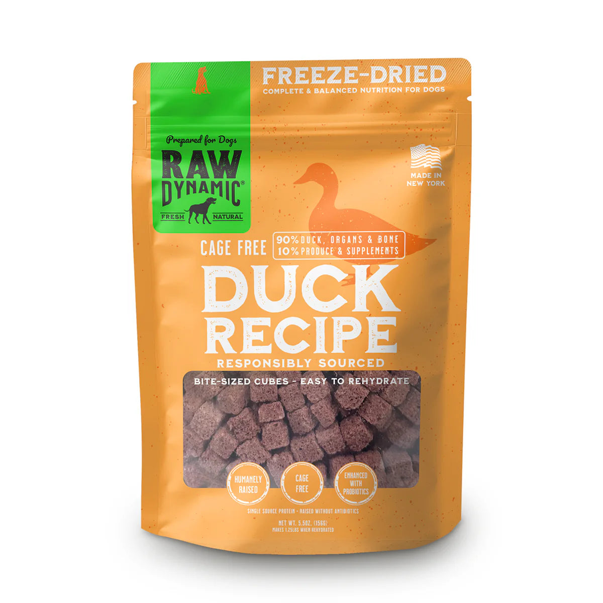 Raw Dynamic Freeze Dried Duck Dog Food