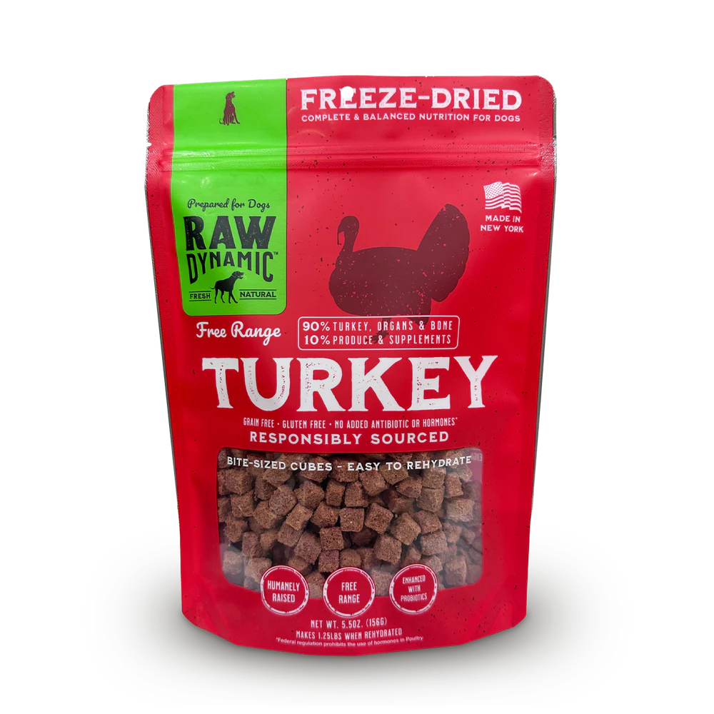 Raw Dynamic Freeze Dried Turkey Dog Food