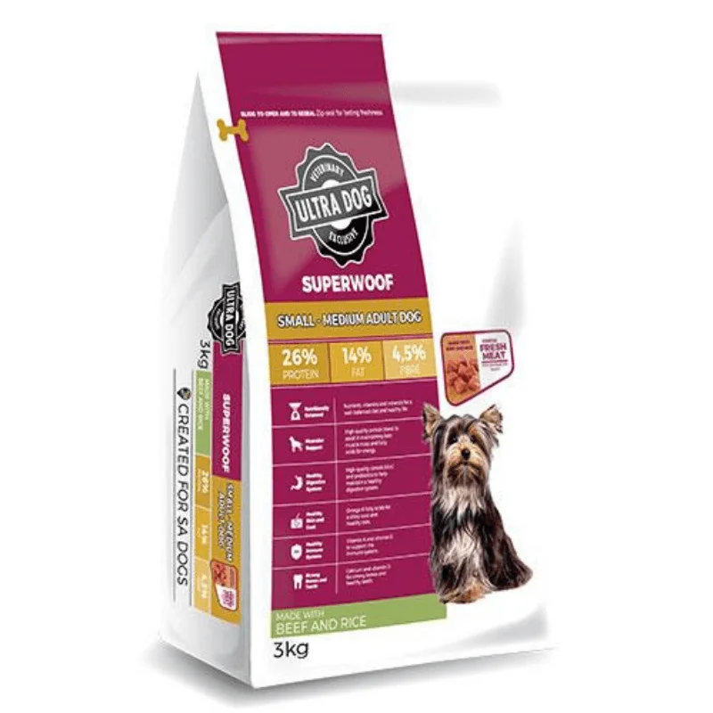 Ultra Dog Superwoof Beef and Rice Small-Medium Adult Dog Food (select size for price)