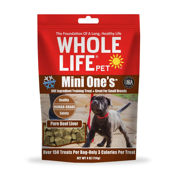 Whole Life Pet Mini One's Beef Liver Training Dog Treats, 3oz Bag