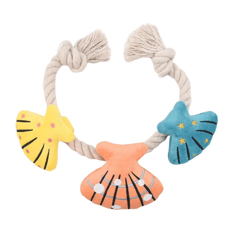 Rope Dog Toy - Priate Pups - Shell Necklace