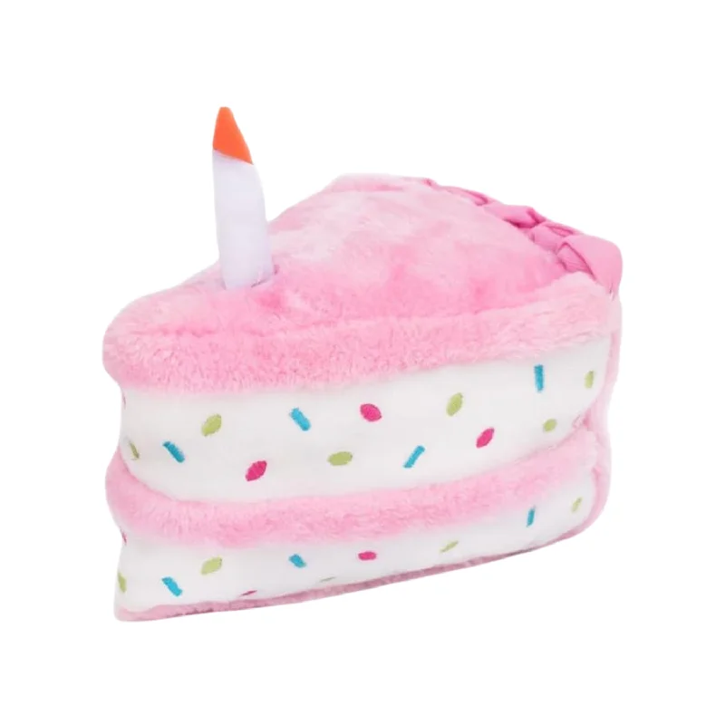 Plush Dog Toy - NomNomz - Birthday Cake - Pink