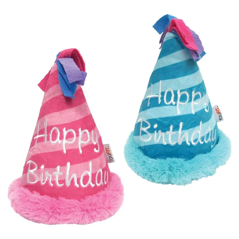 Plush Dog Toy - Birthday Hat Crinkle - 6"