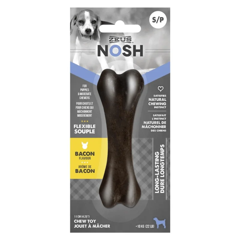 Long-Lasting Puppy Dog Chewing Toy, NOSH FLEXIBLE - Bacon Flavor