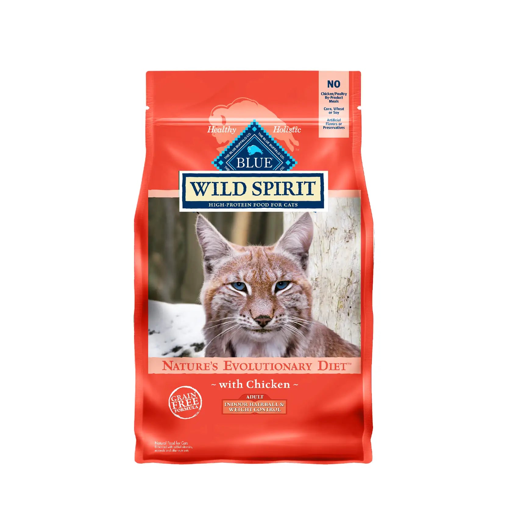 Blue Buffalo Grain-Free Cat Food - WILD Spirit Adult Indoor Hairball & Weight Control Chicken Recipe 5lb