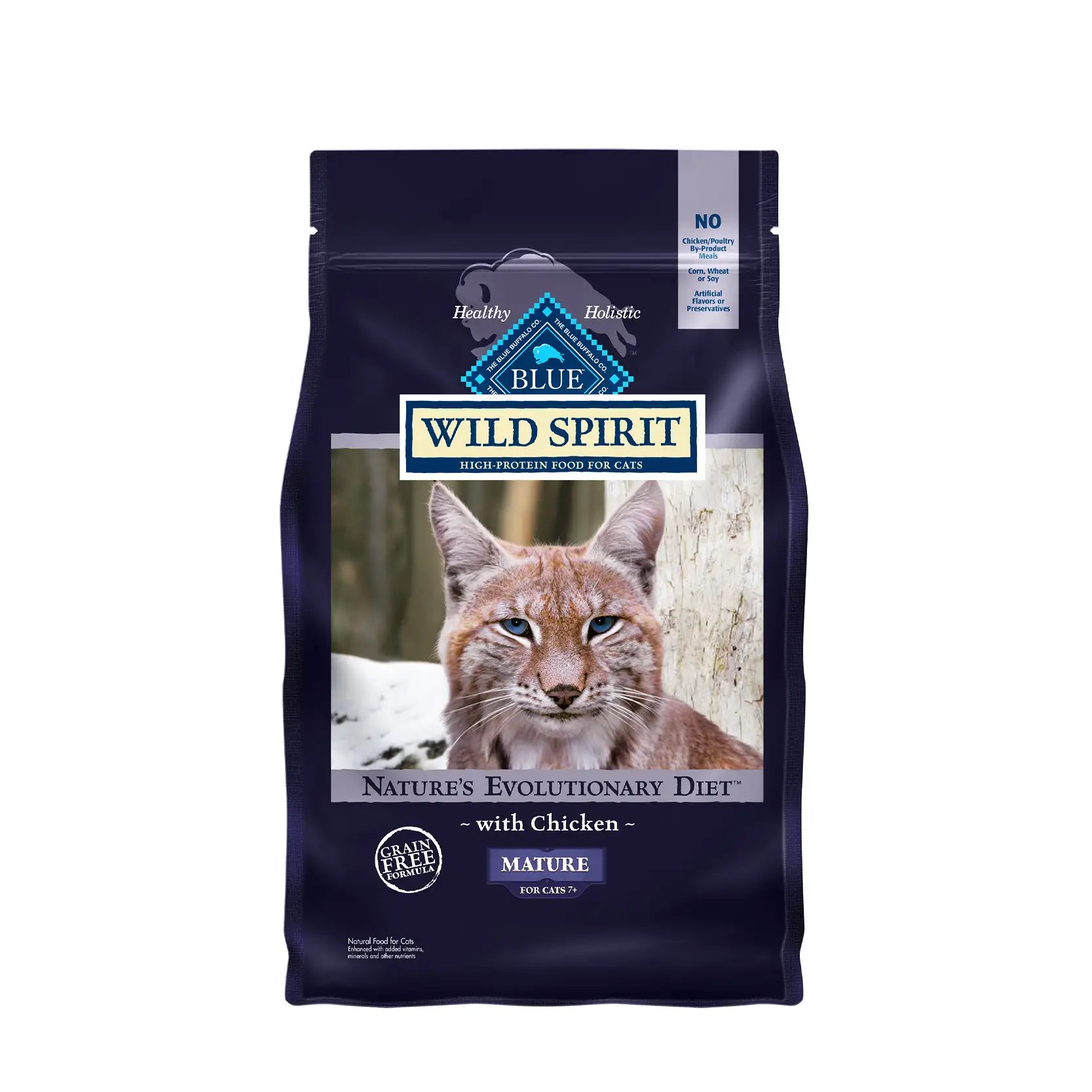 Blue Buffalo Grain-Free Cat Food - WILD Spirit Indoor Mature Adult Chicken Recipe 5lb