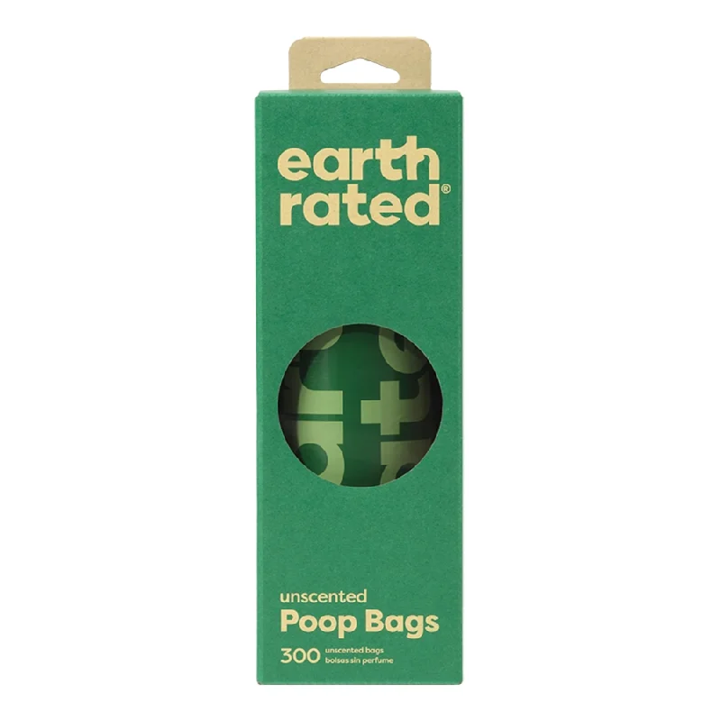 Earth Rated Unscented Poop Bags - 1 Roll, 300 Bags