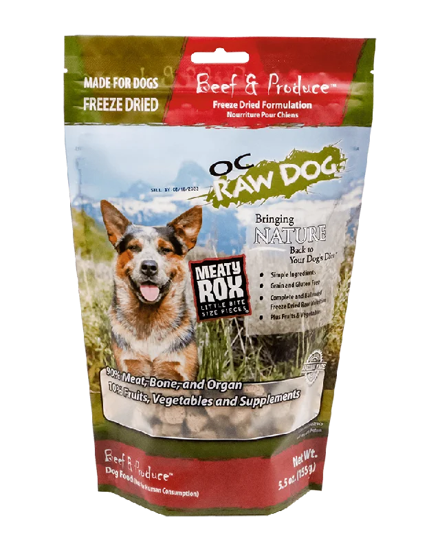 OC Raw Freeze-Dried Beef & Produce Rox for Dogs 5.5oz