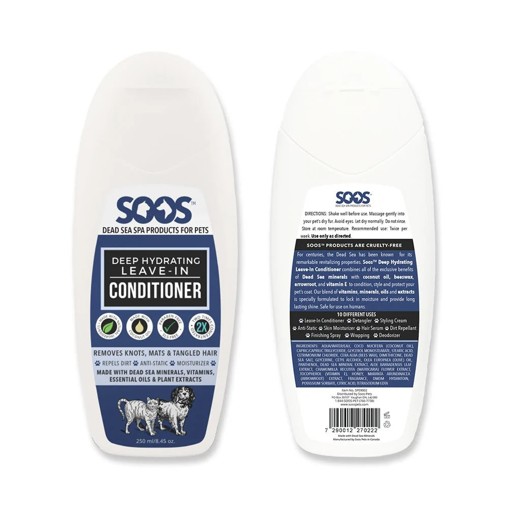 SOOS Natural Dead Sea Deep Hydrating Leave-In Pet Conditioner: Dogs & Cats