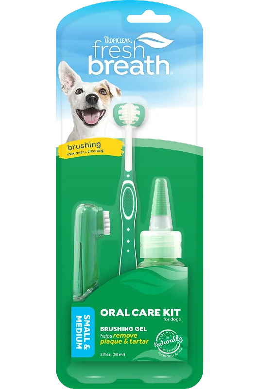 Tropiclean Fresh Breath Oral Care Kit for Small & Medium Dogs