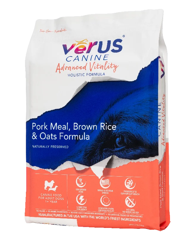 VēRUS Canine Advanced Vitality Pork Meal, Brown Rice & Oats Holistic Formula Dog Food