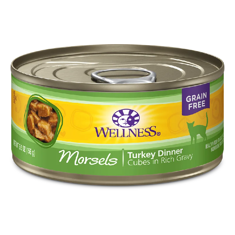 Wellness Cat Grain Free Morsels - Cubes in Rich Gravy Turkey Dinner 5.5oz